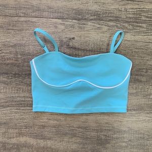 Retro Euphoria Crop Tank- Arctic Blue